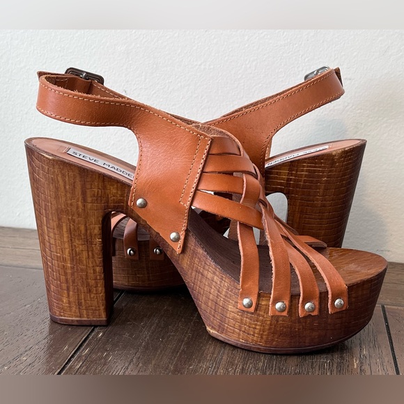 NWOT Steve Madden Leather Strappy Heeled Sandals Womens size 10 - Picture 4 of 11